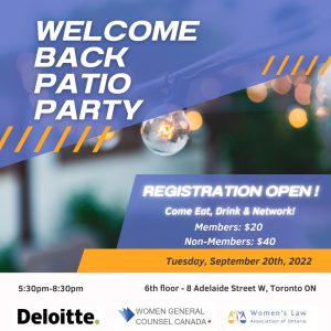 September 20, 2022 - Welcome Back Patio Party