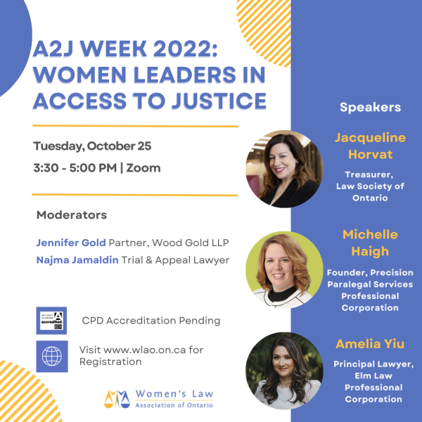 October 25, 2022 - A2J Week 2022: Women leaders in access to justice