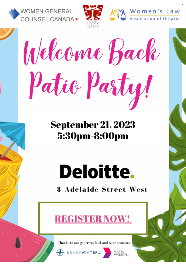 September 21, 2023 - Welcome Back Patio Party