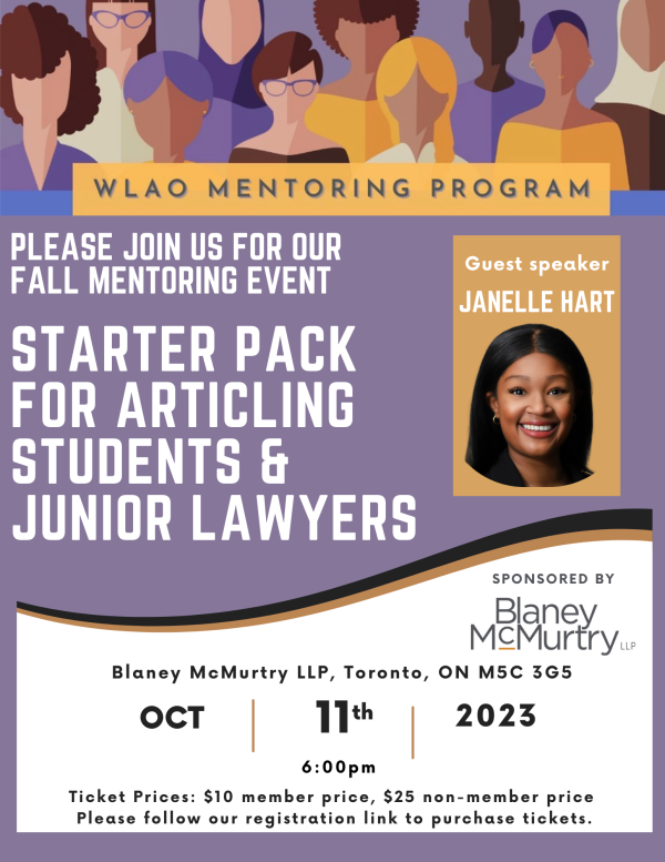 October 11th - Starter Pack for Articling Students and Junior Lawyers